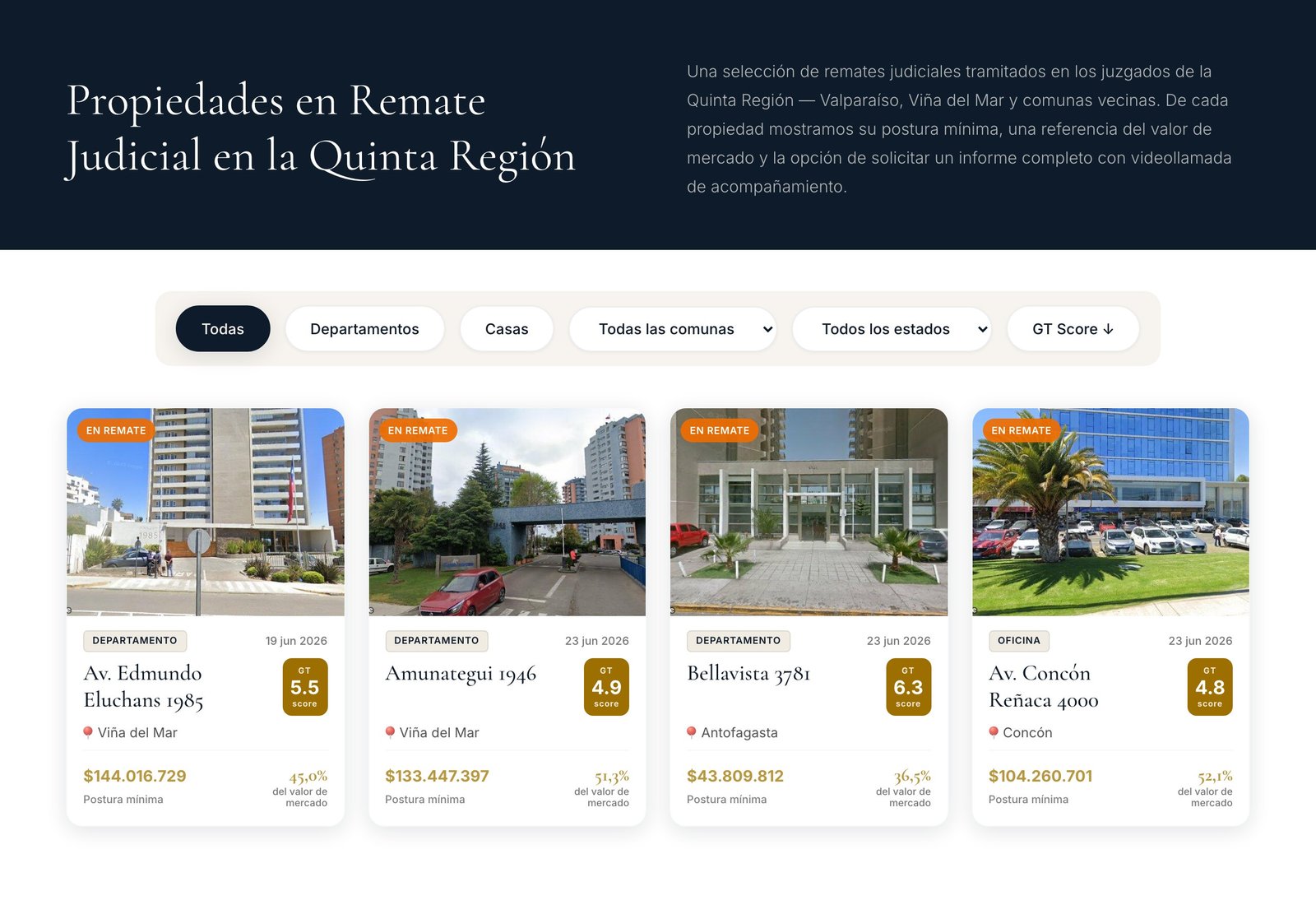 Marketplace de propiedades en remate de GT Capital